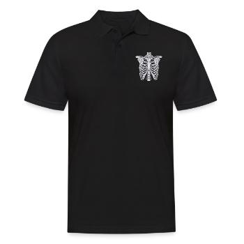 Cage de squelette Côtelette Happy Halloween Trick Or Treat - Polo Homme - noir - Devant - Kai (181cm)