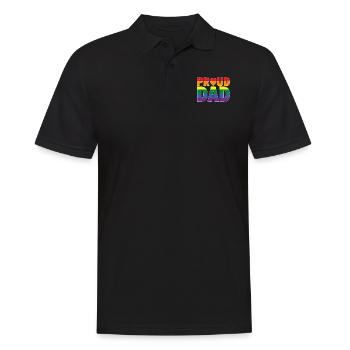 Fier papa LGBT Parent Gay Pride Fête des pères - Polo Homme - noir - Devant - Kai (181cm)