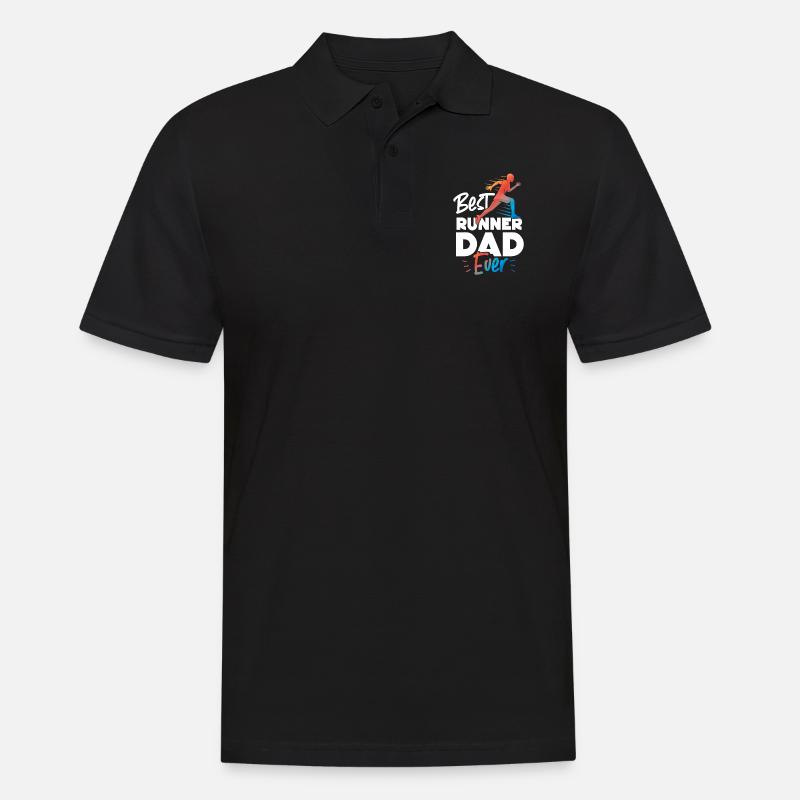 Running Runner Half Marathon Dad - Männer Poloshirt - Schwarz