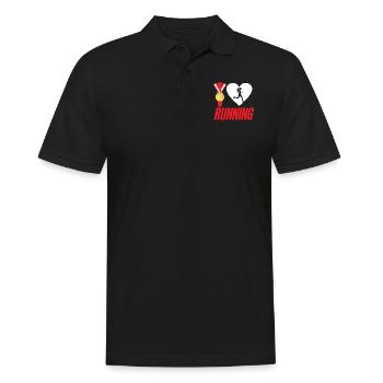 Running Runner Half Marathon Heart - Men's Polo Shirt - black - Front - Kai (181cm)