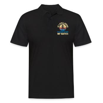 Running Runner Half Marathon Retro - Männer Poloshirt - Schwarz - Vorne - Kai (181cm)