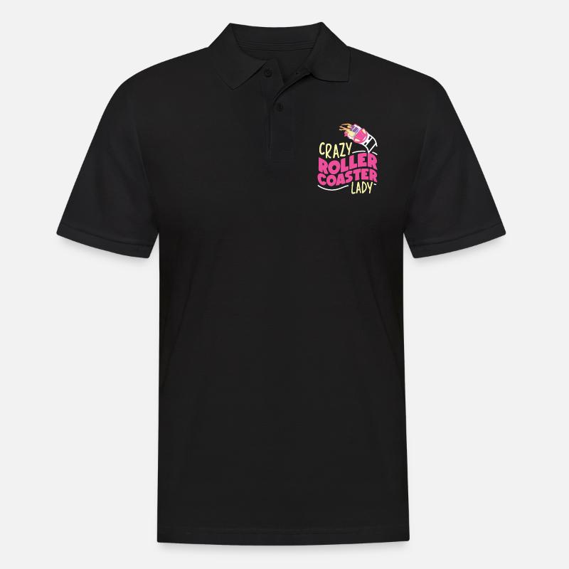 Roller Coaster Girl Crazy Roller - Männer Poloshirt - Schwarz