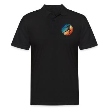 Running Runner Semi-Marathon Rétro - Polo Homme - noir - Devant - Kai (181cm)