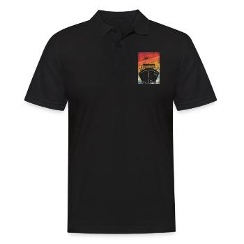 Croisière Vacances Rétro Vintage - Polo Homme - noir - Devant - Kai (181cm)