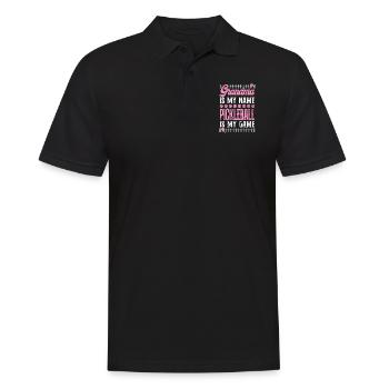 Pickleball Grand-mère grand-mère est ma - Polo Homme - noir - Devant - Kai (181cm)