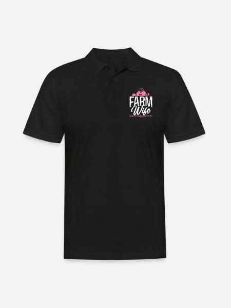 Farming Farmer Wife Tractor - Men's Polo Shirt - black