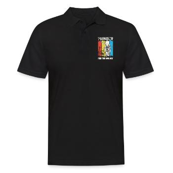 Parkour Free Running Traceur - Männer Poloshirt - Schwarz - Vorne - Kai (181cm)