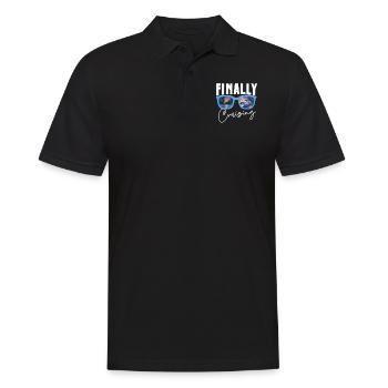 Cruise Ship Vacation Finally - Männer Poloshirt - Schwarz - Vorne - Kai (181cm)