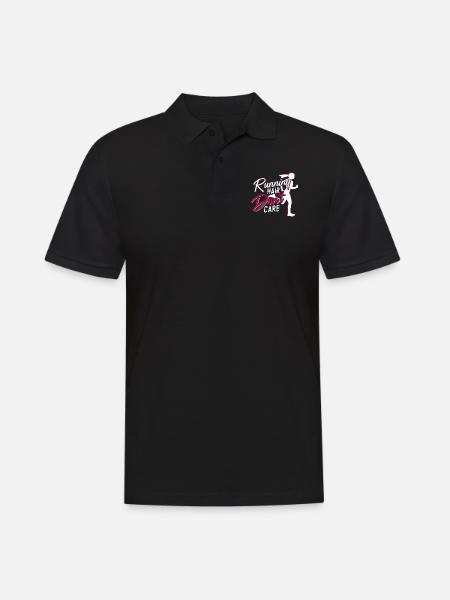 Running Runner Half Marathon Girl - Männer Poloshirt - Schwarz