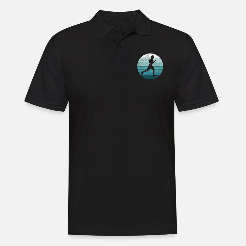 Running Runner Half Marathon Retro - Männer Poloshirt - Schwarz