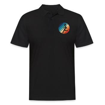 Coureur de course Semi-Marathon Rétro - Polo Homme - noir - Devant - Kai (181cm)