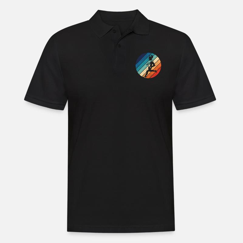 Coureur de course Semi-Marathon Rétro - Polo Homme - noir