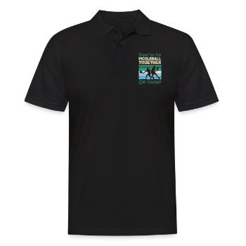 Pickleball Buddies Rétro Vintage - Polo Homme - noir - Devant - Kai (181cm)