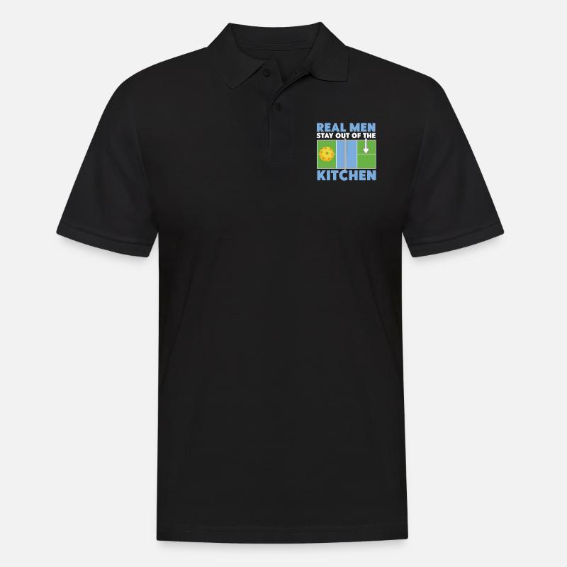Pickleball Dad Father Real Men - Männer Poloshirt - Schwarz