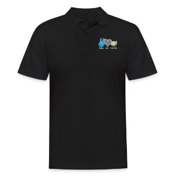 Water Polo Girl Peace Love Water - Männer Poloshirt - Schwarz - Vorne - Kai (181cm)