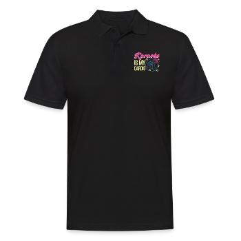 Karaoke Singer 80s Retro Karaoke - Männer Poloshirt - Schwarz - Vorne - Kai (181cm)