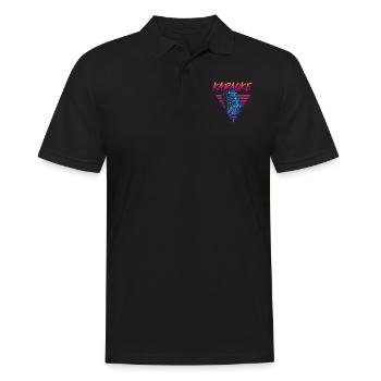 Karaoke Singer Retro 80s 90s - Männer Poloshirt - Schwarz - Vorne - Kai (181cm)