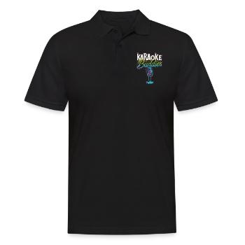 Karaoke Singer Friends Besties 80s - Männer Poloshirt - Schwarz - Vorne - Kai (181cm)