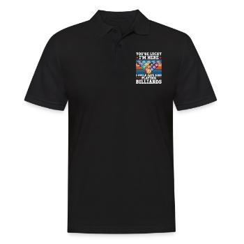 Billards Joueur de billard Balle Rétro - Polo Homme - noir - Devant - Kai (181cm)