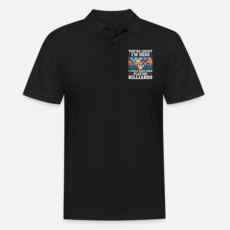 Billiards Pool Player Ball Retro - Männer Poloshirt - Schwarz