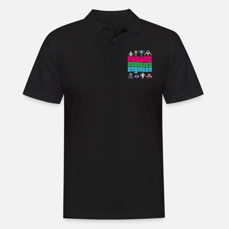 Robot Robotics Engineer Boy Girl - Männer Poloshirt - Schwarz