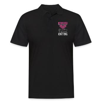 Knitting Knitter Introverted But - Men's Polo Shirt - black - Front - Kai (181cm)