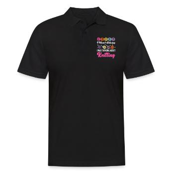 Knitting Knitter Sorry I Wasn't - Männer Poloshirt - Schwarz - Vorne - Kai (181cm)