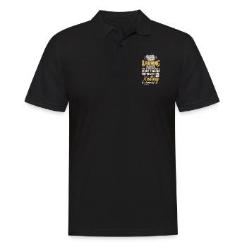 Knitting Knitter Warning May - Männer Poloshirt - Schwarz - Vorne - Kai (181cm)