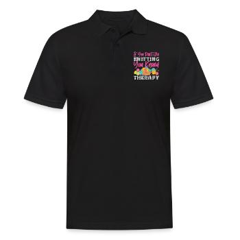 Knitting Knitter If You Don't Like - Men's Polo Shirt - black - Front - Kai (181cm)