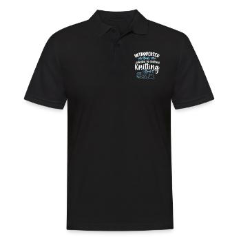Knitting Knitter Introverted But - Men's Polo Shirt - black - Front - Kai (181cm)