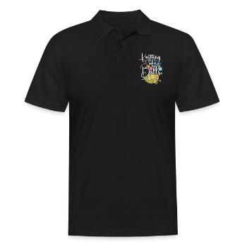 Knitting Knitter Knitting Takes - Männer Poloshirt - Schwarz - Vorne - Kai (181cm)