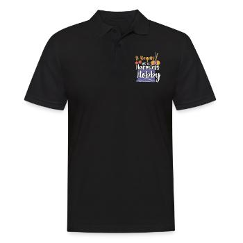 Knitting Knitter It Began As A - Men's Polo Shirt - black - Front - Kai (181cm)