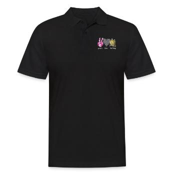 Knitting Knitter Peace Love - Männer Poloshirt - Schwarz - Vorne - Kai (181cm)