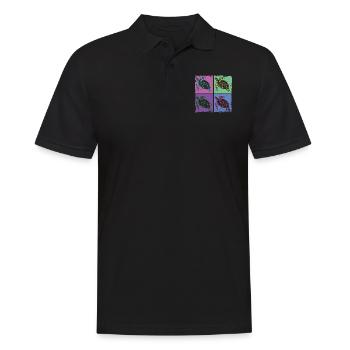 Sea Turtle Tortoise Retro Vintage - Polo Homme - noir - Devant - Kai (181cm)