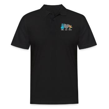 Sea Turtle Tortoise Peace Love - Männer Poloshirt - Schwarz - Vorne - Kai (181cm)