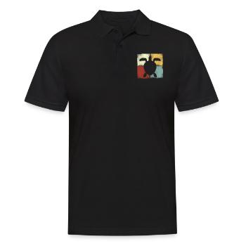 Sea Turtle Tortoise Retro Vintage - Polo Homme - noir - Devant - Kai (181cm)