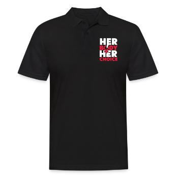 Feminist Her Body Her Choice - Männer Poloshirt - Schwarz - Vorne - Kai (181cm)