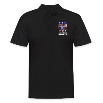 Étoiles féministes du drapeau américain - Polo Homme - noir - Devant - Kai (181cm)