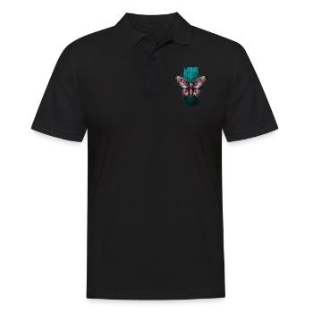 Papillon majestueux aux ailes de couleur rouge - Polo Homme - noir - Devant - Kai (181cm)