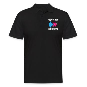 You and Me Complete Funny Puzzle - Men's Polo Shirt - black - Front - Kai (181cm)
