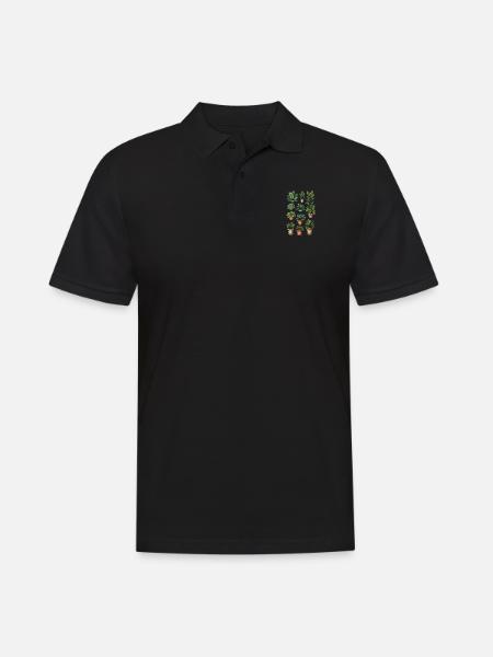 Topfpflanzen-Kollektion - Männer Poloshirt - Schwarz