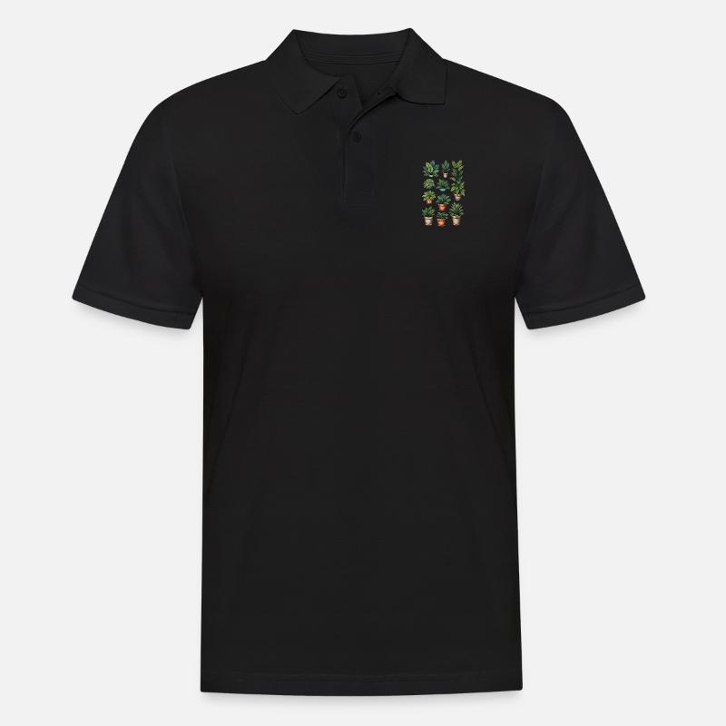 Topfpflanzen-Kollektion - Männer Poloshirt - Schwarz