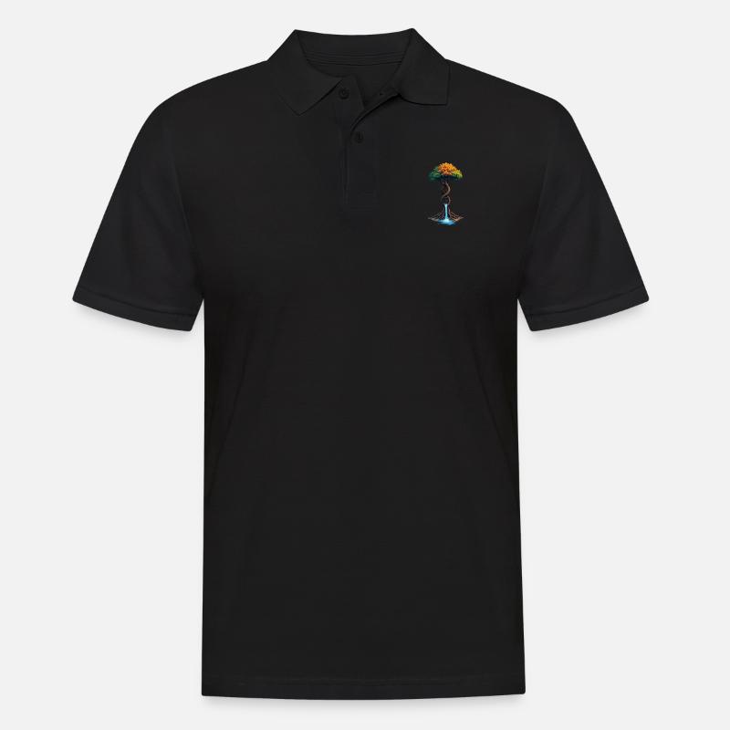 DNA-Baum des Lebens Wasserfall - Männer Poloshirt - Schwarz