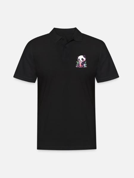 Kawaii Panda bubble tea boba tea - Men's Polo Shirt - black