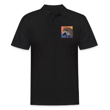 igel, bunt, tier, geschenk, geschenkidee - Männer Poloshirt - Schwarz - Vorne - Kai (181cm)