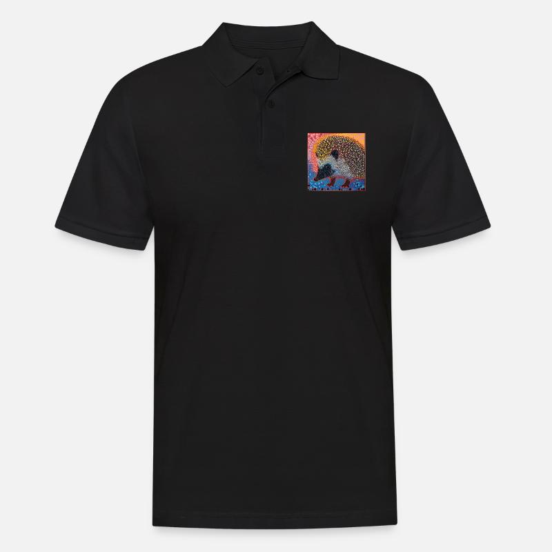 igel, bunt, tier, geschenk, geschenkidee - Männer Poloshirt - Schwarz
