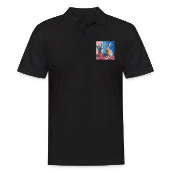 hase, kaninchen, bunt, tier, geschenk - Männer Poloshirt - Schwarz - Vorne - Kai (181cm)