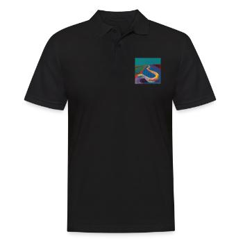 schlange, bunt, tier, geschenk, geschenkidee - Männer Poloshirt - Schwarz - Vorne - Kai (181cm)