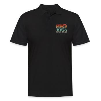 Geburtstagsgeschenk - Jahrgang Februar 1953 - Männer Poloshirt - Schwarz - Vorne - Kai (181cm)