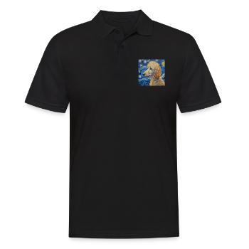 Caniche, Chien, Van Gogh, Nuit Étoilée - Polo Homme - noir - Devant - Kai (181cm)